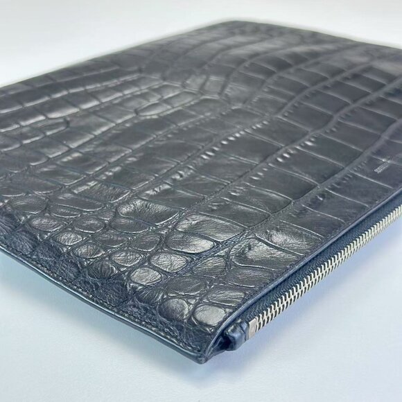 Yves Saint Laurent Black Crocodile Leather Clutch - Picture 3 of 7